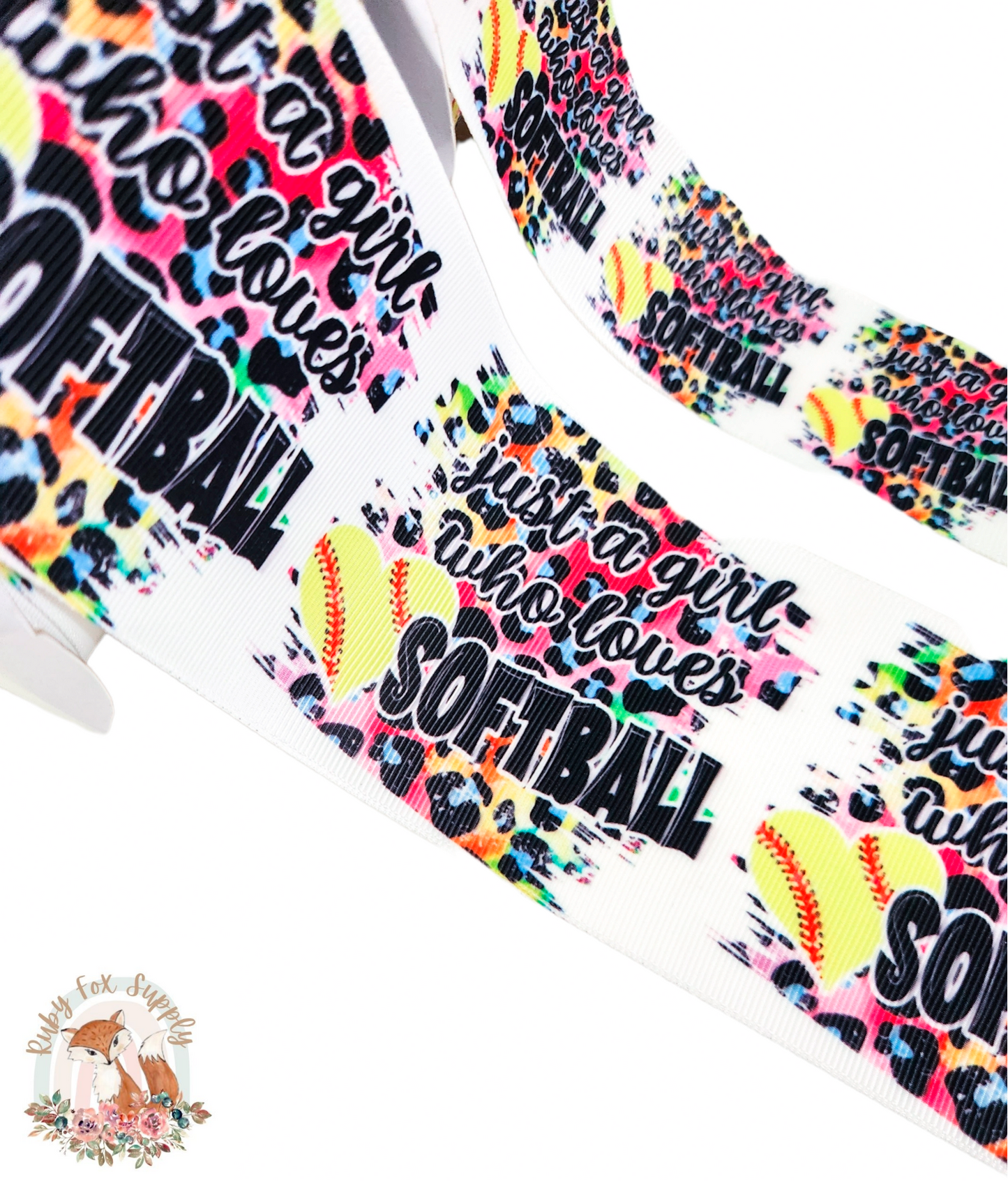 Girl Who Loves Softball 3"/1.5" Ribbon