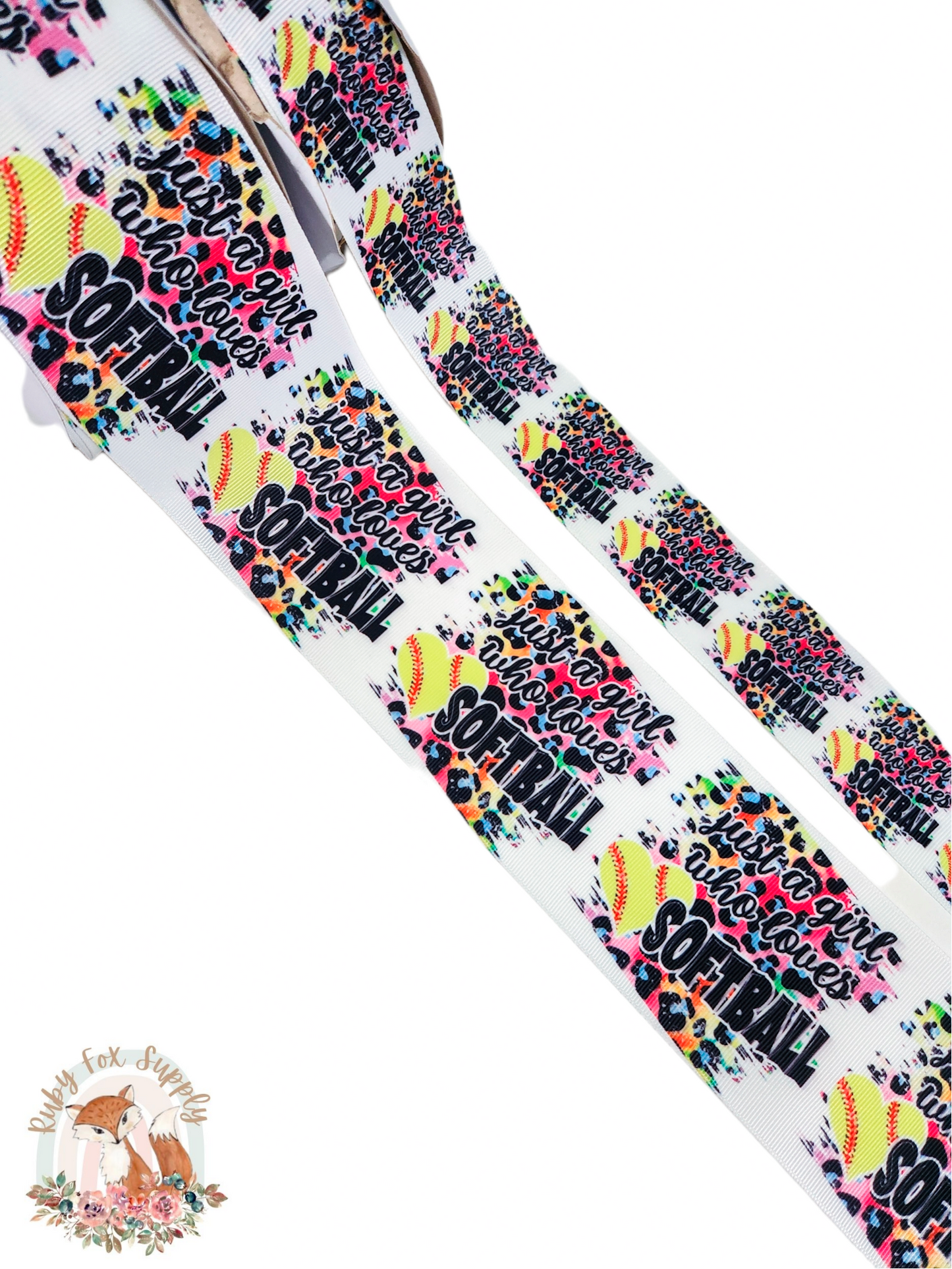 Girl Who Loves Softball 3"/1.5" Ribbon