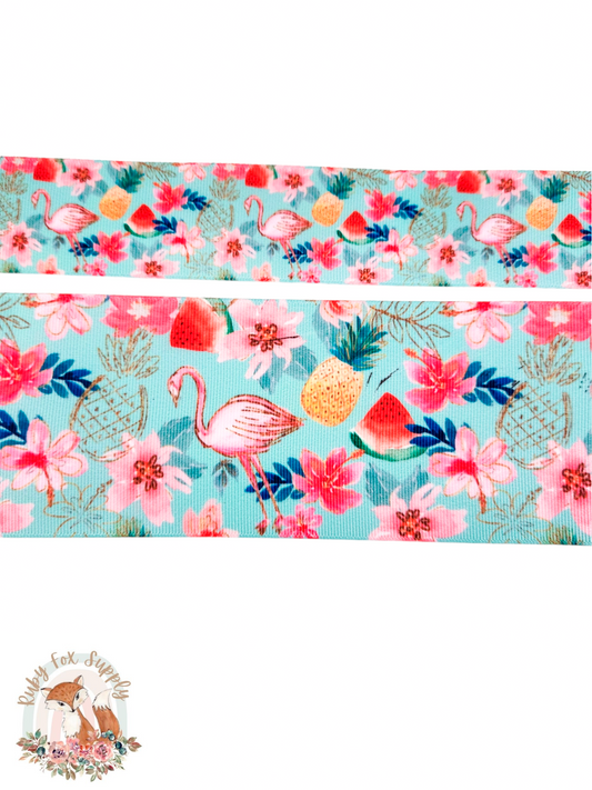 Tropical Flamingo 3"/1.5" Ribbon