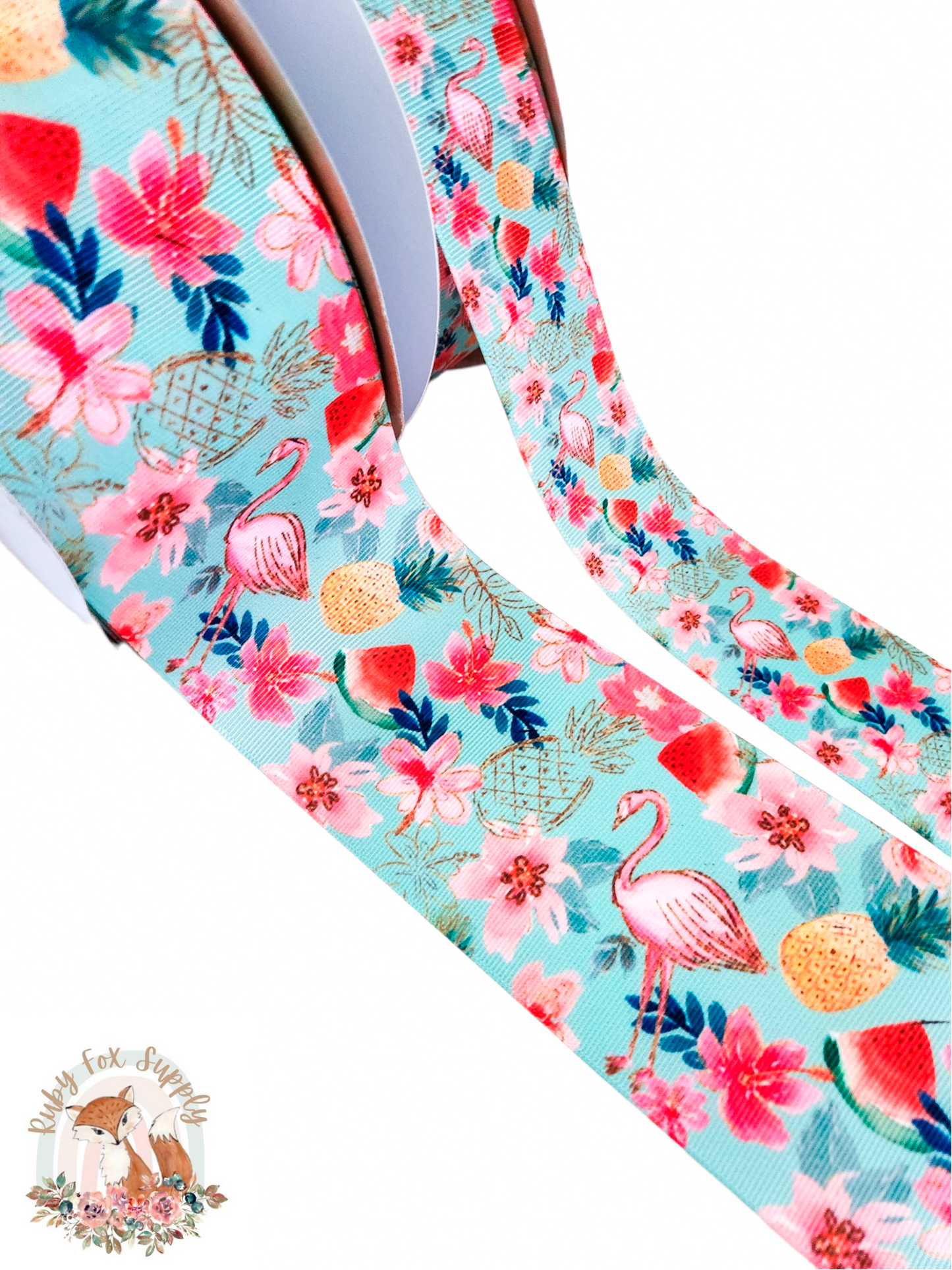 Tropical Flamingo 3"/1.5" Ribbon