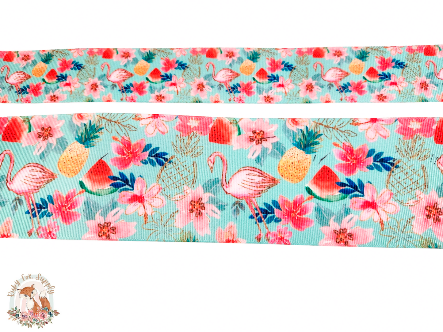 Tropical Flamingo 3"/1.5" Ribbon