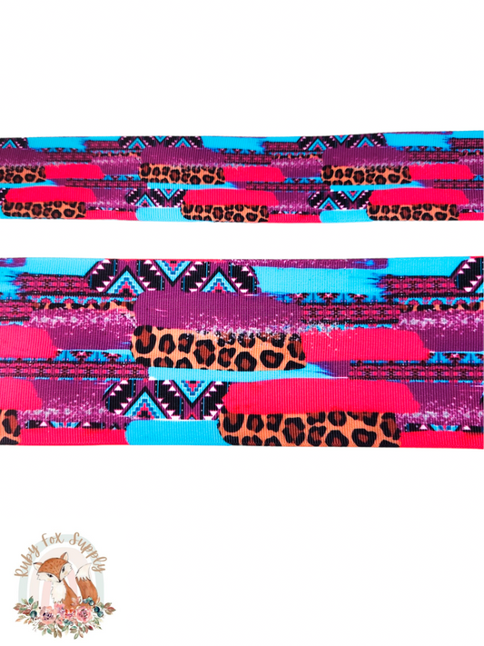 Tribal Animal Print Brushstrokes 3"/1.5" Ribbon
