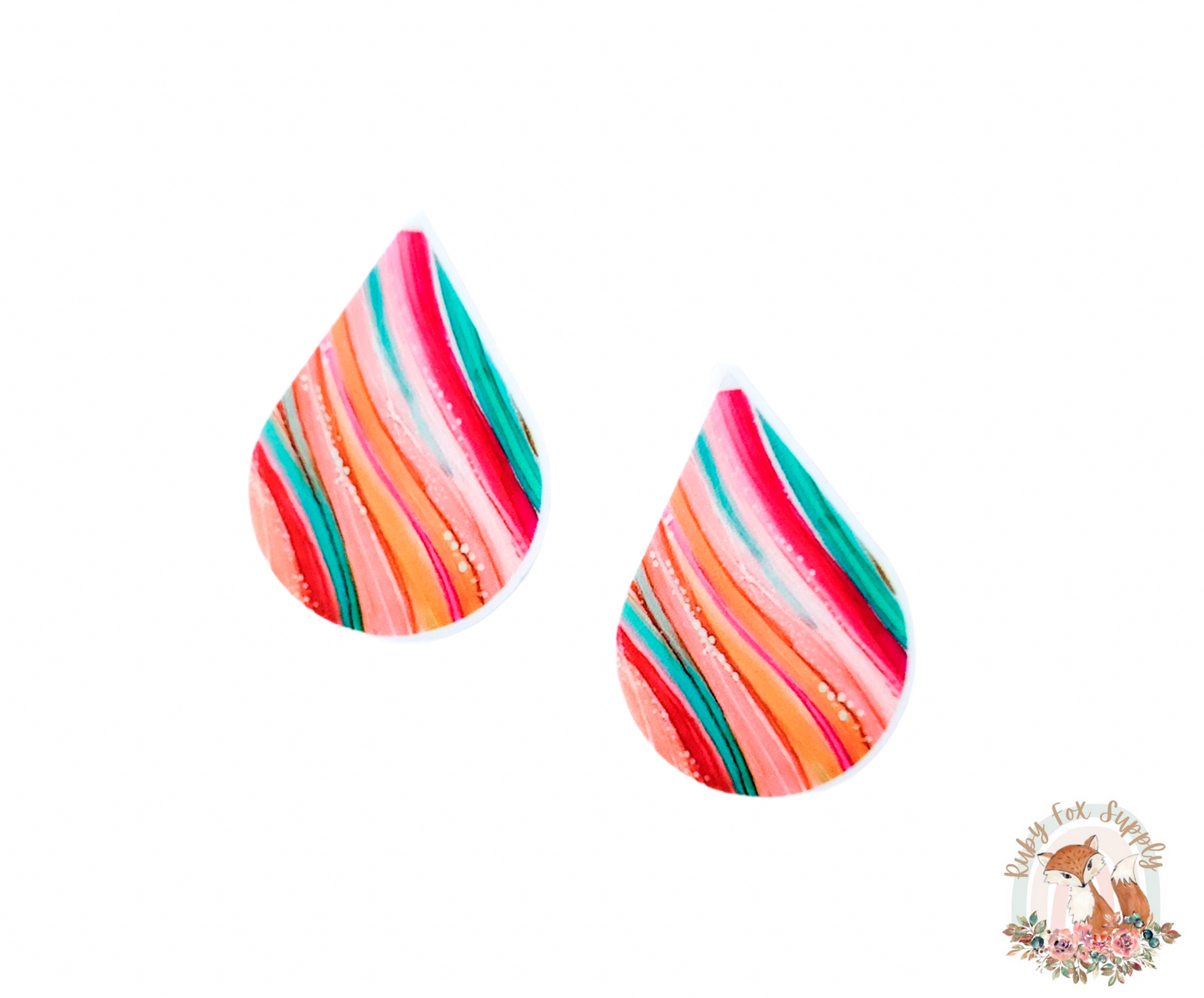 Summer Stripe Resin Earrings