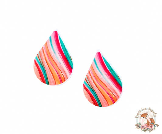 Summer Stripe Resin Earrings