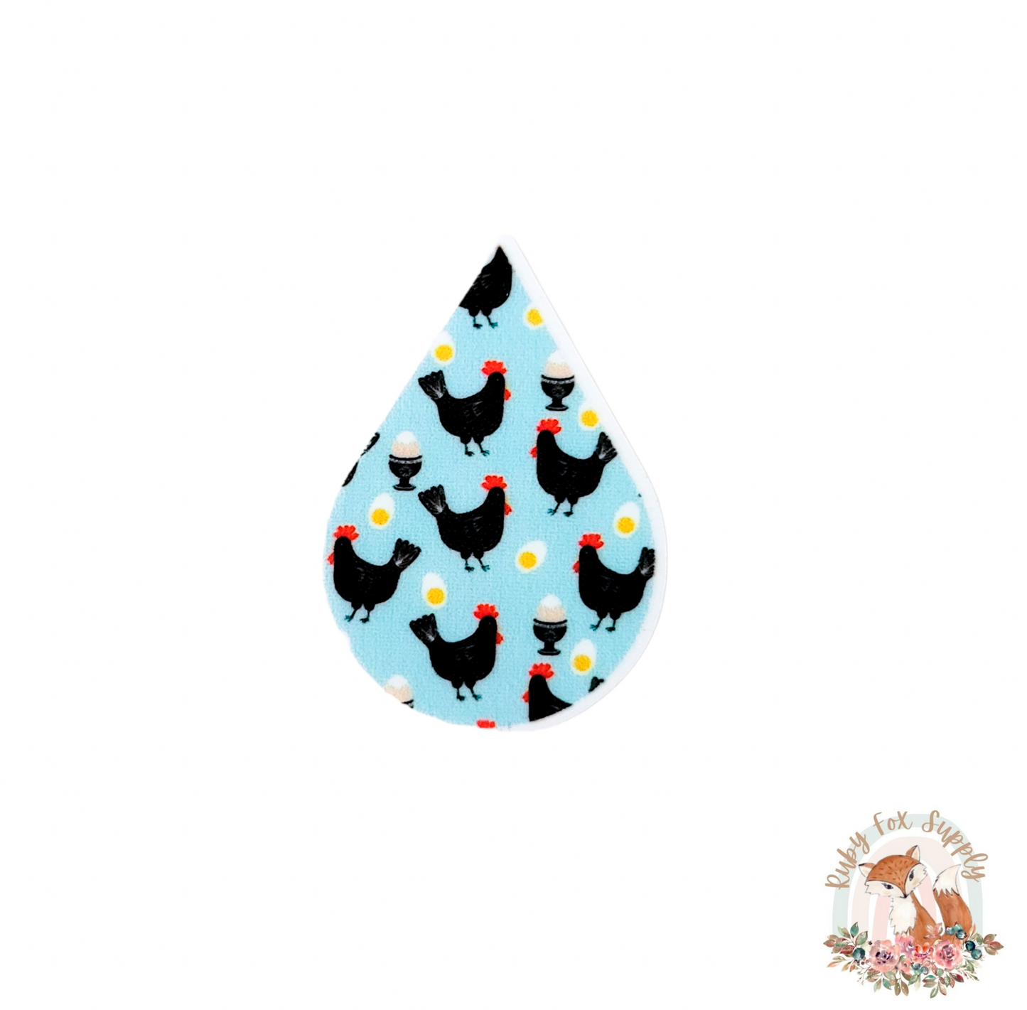 Blue Chicken Resin Earrings