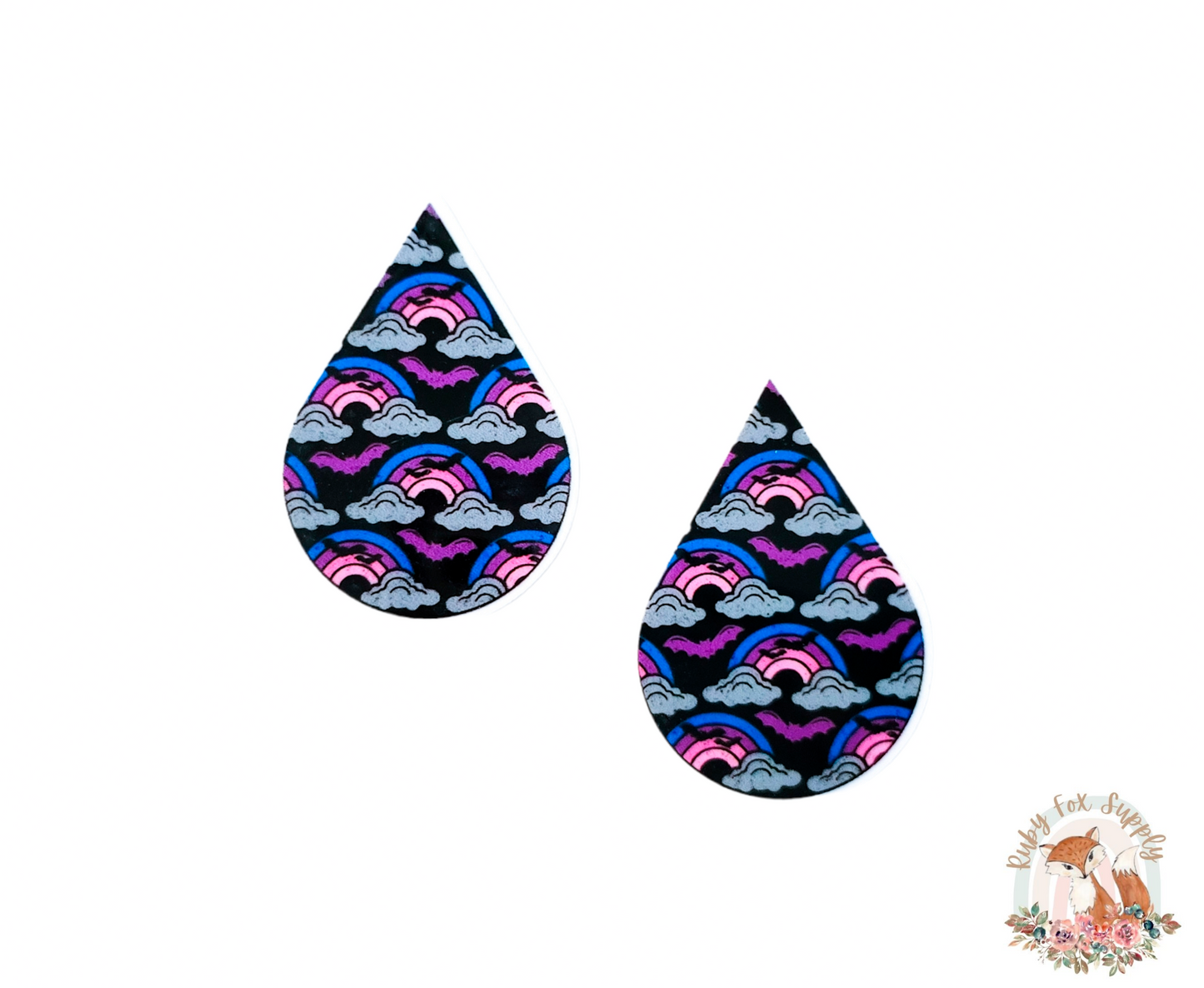Dark Rainbows Resin Earrings