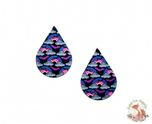 Dark Rainbows Resin Earrings