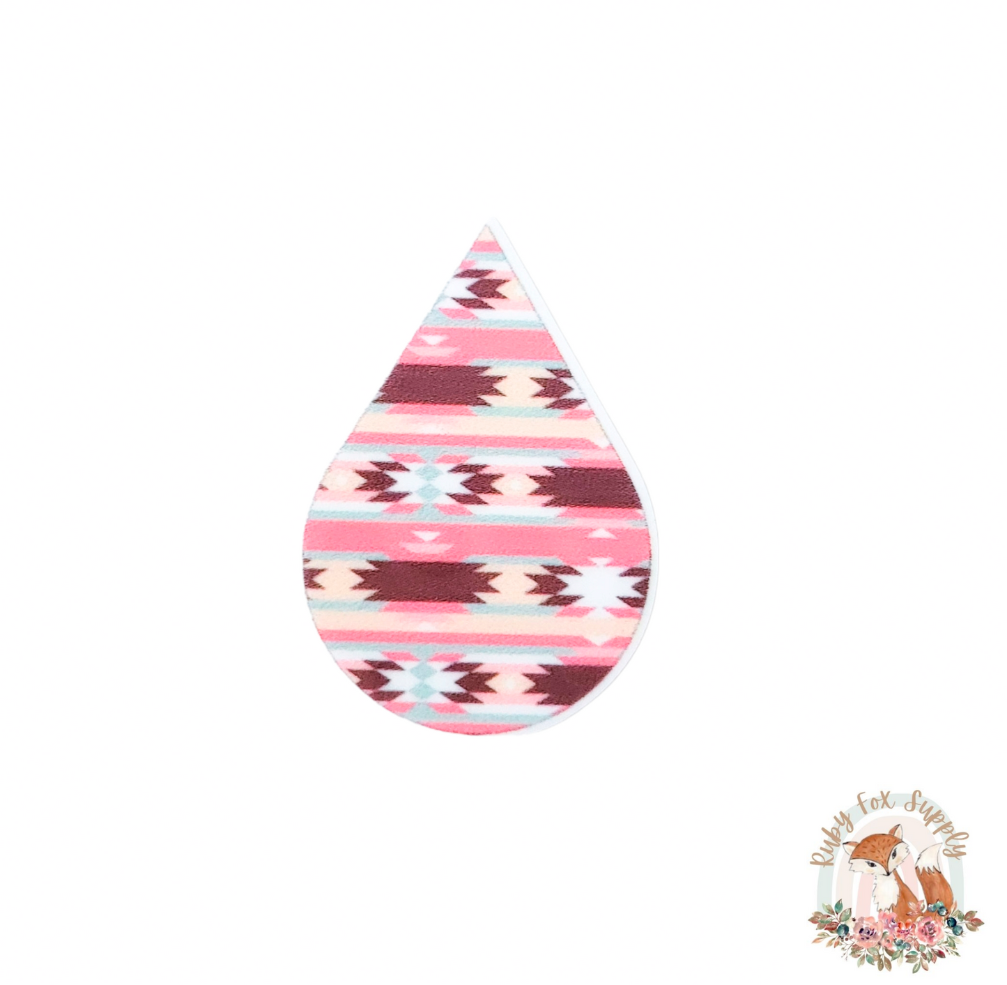 Western Pink Pattern Resin Earrings