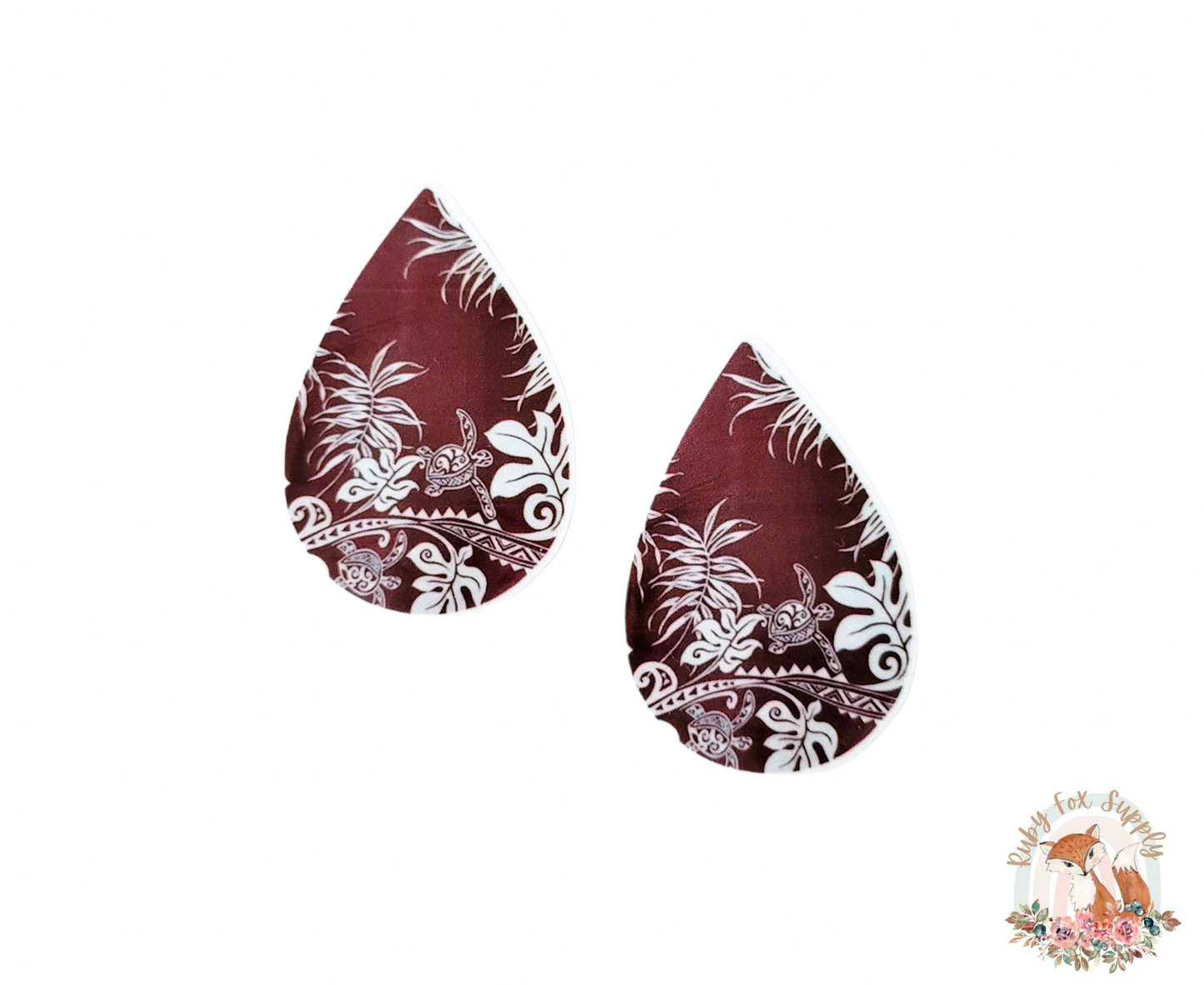 Hawaiian Brown Turtle Resin Earrings