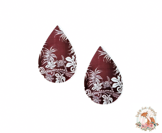 Hawaiian Brown Turtle Resin Earrings