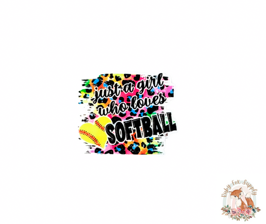 Girl Who Loves Softball Resin
