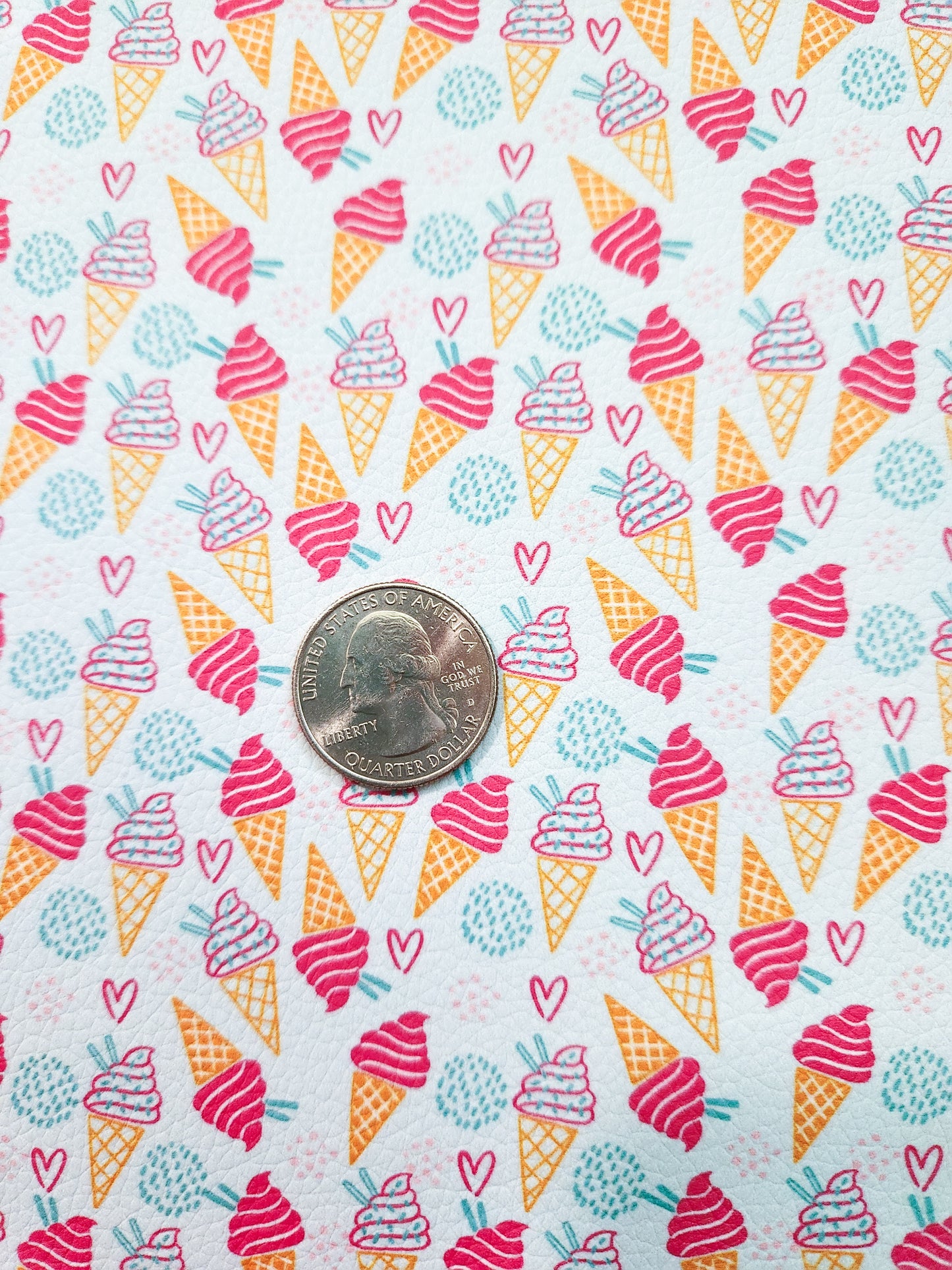 Blue Ice Cream Cone 9x12 faux leather sheet