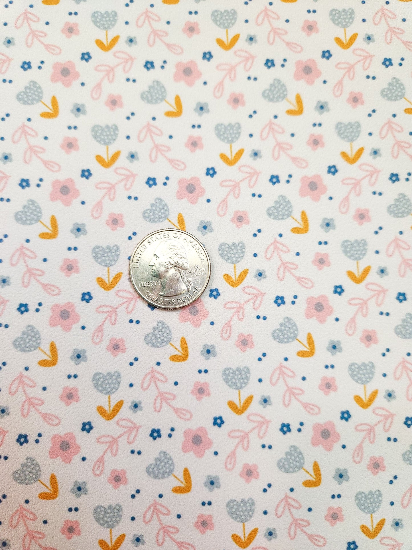 Cute Boho Floral 9x12 faux leather sheet