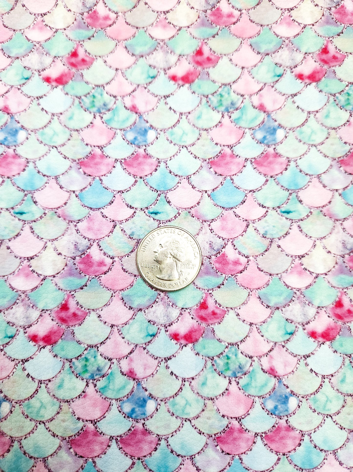 Horizontal Mermaid Scales 9x12 faux leather sheet