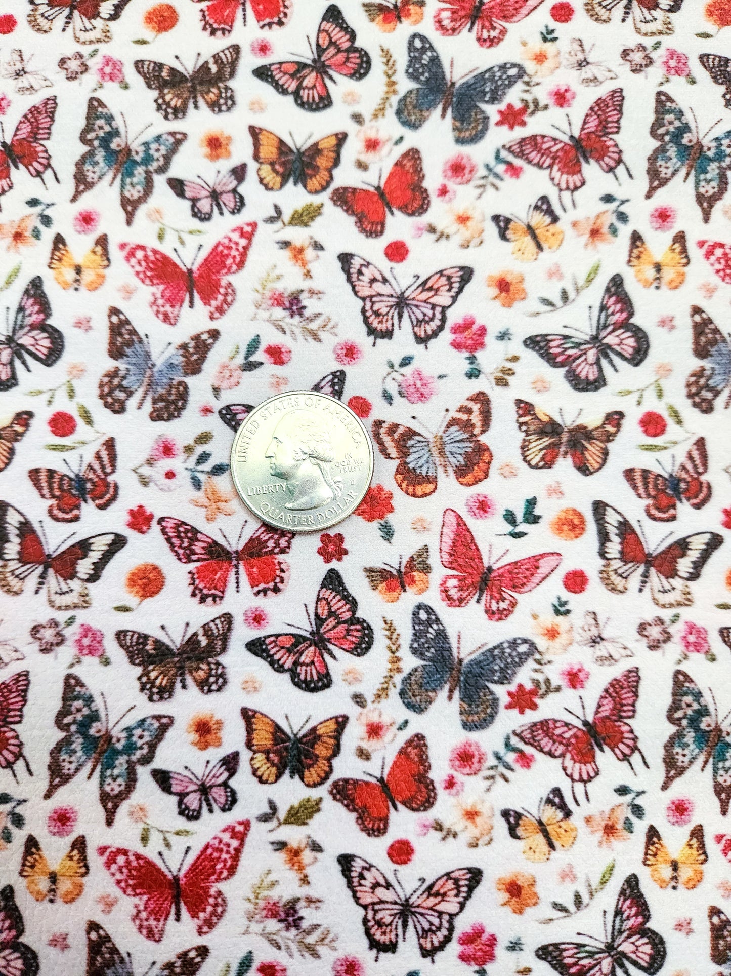 Faux Embroidery Butterflies 9x12 faux leather sheet