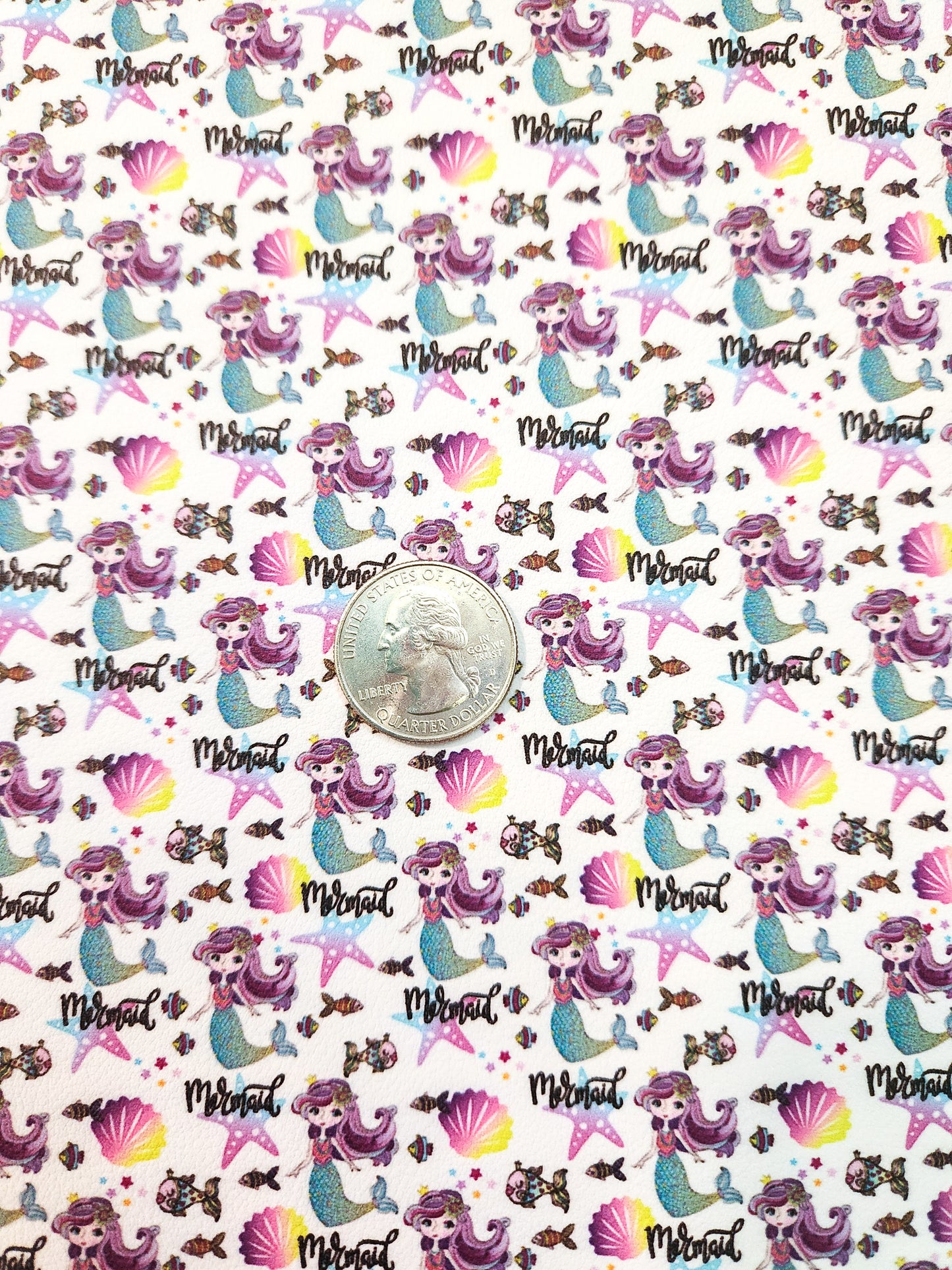 Purple Mermaid 9x12 faux leather sheet
