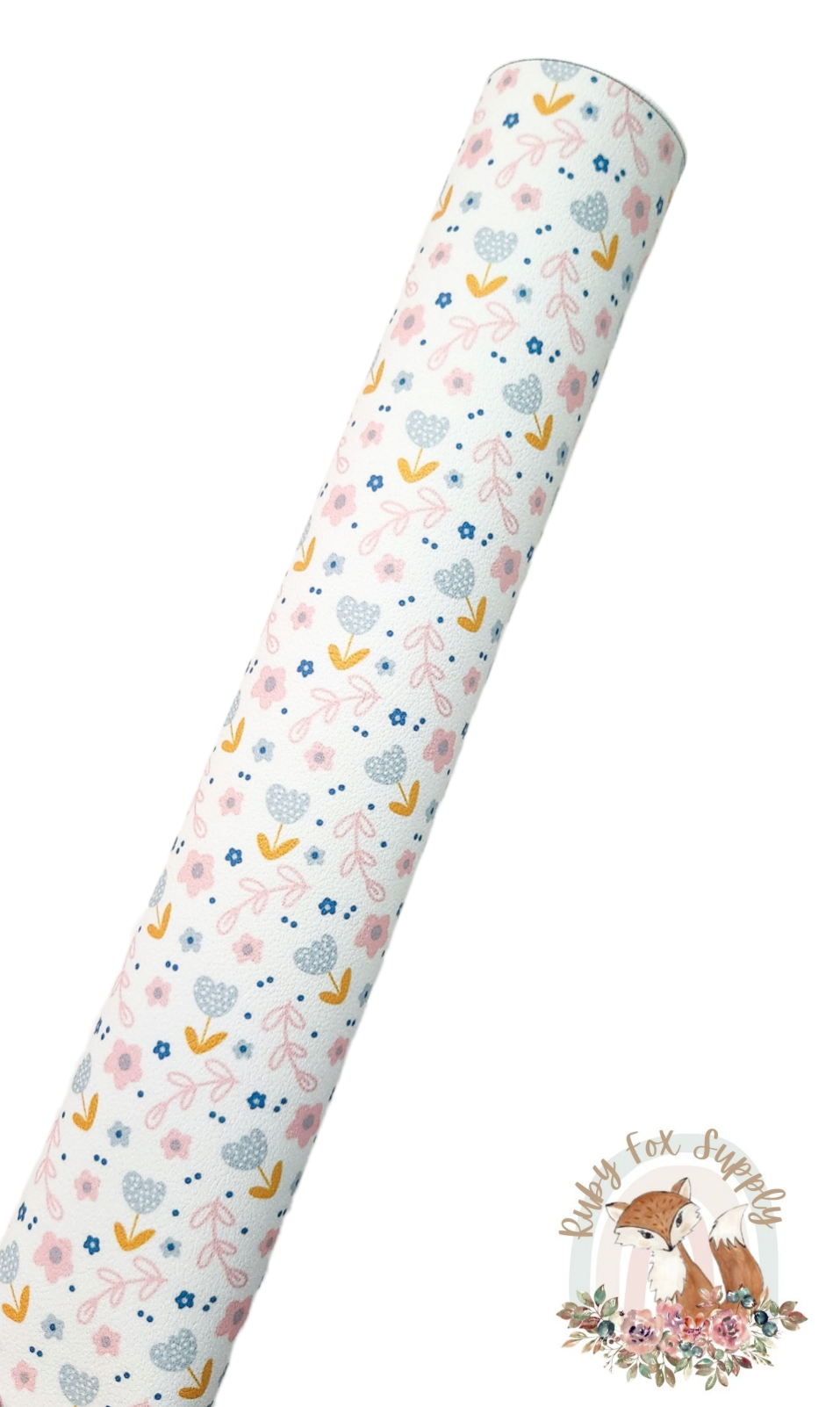 Cute Boho Floral 9x12 faux leather sheet