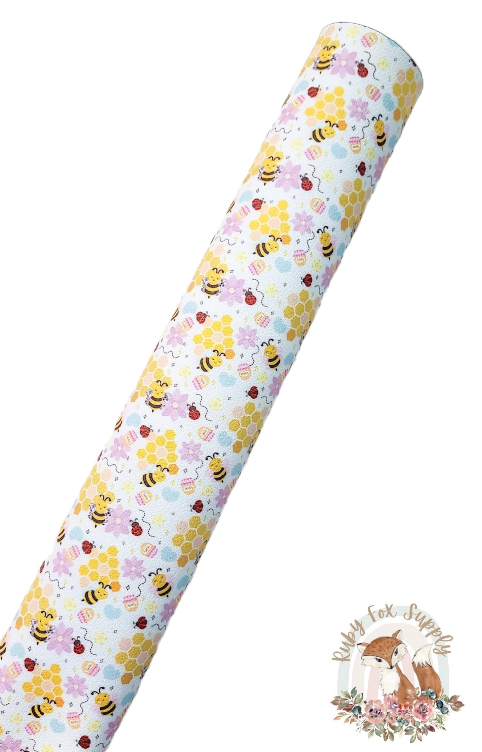 Cute Bee Honeycomb 9x12 faux leather sheet
