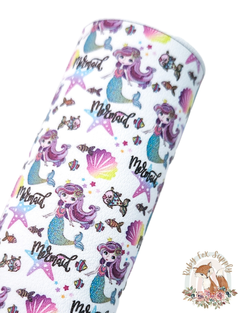 Purple Mermaid 9x12 faux leather sheet