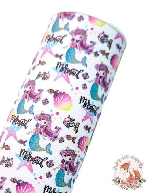 Purple Mermaid 9x12 faux leather sheet