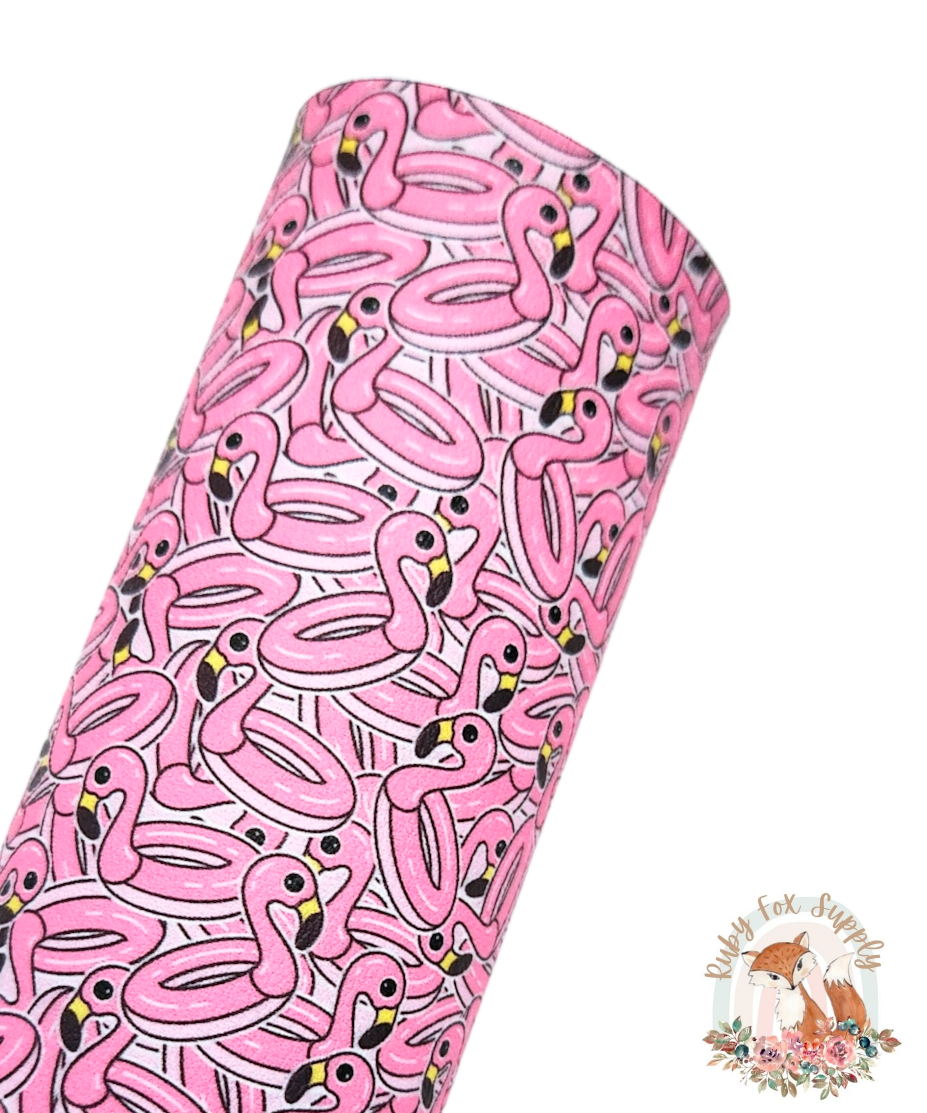 Flamingo Float 9x12 faux leather sheet