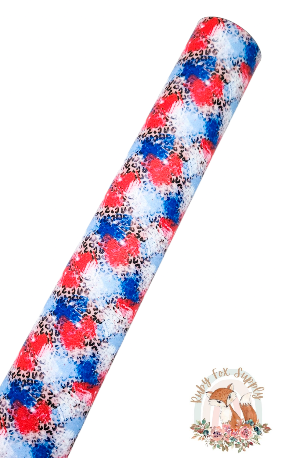 Patriotic Cheetah Print Splatter 9x12 faux leather sheet