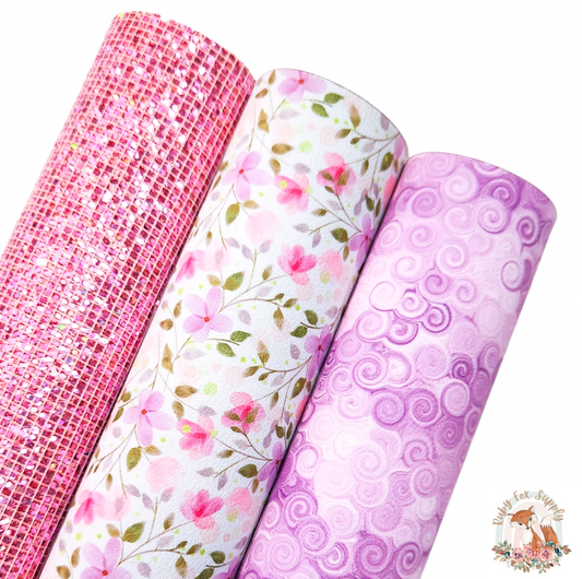 Pretty Purple Pink Floral Set
