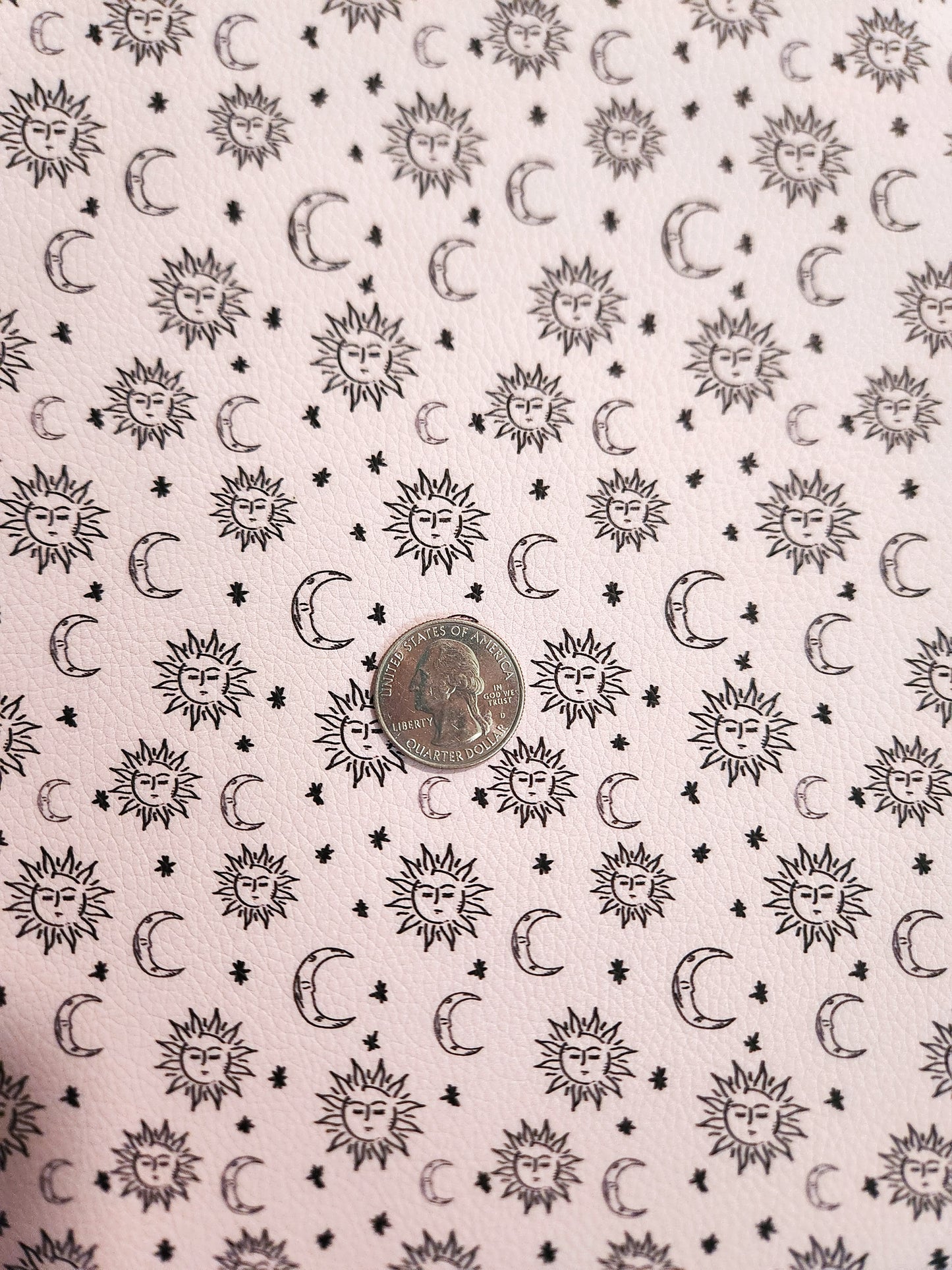 Simple Sun and Moon 9x12 faux leather sheet