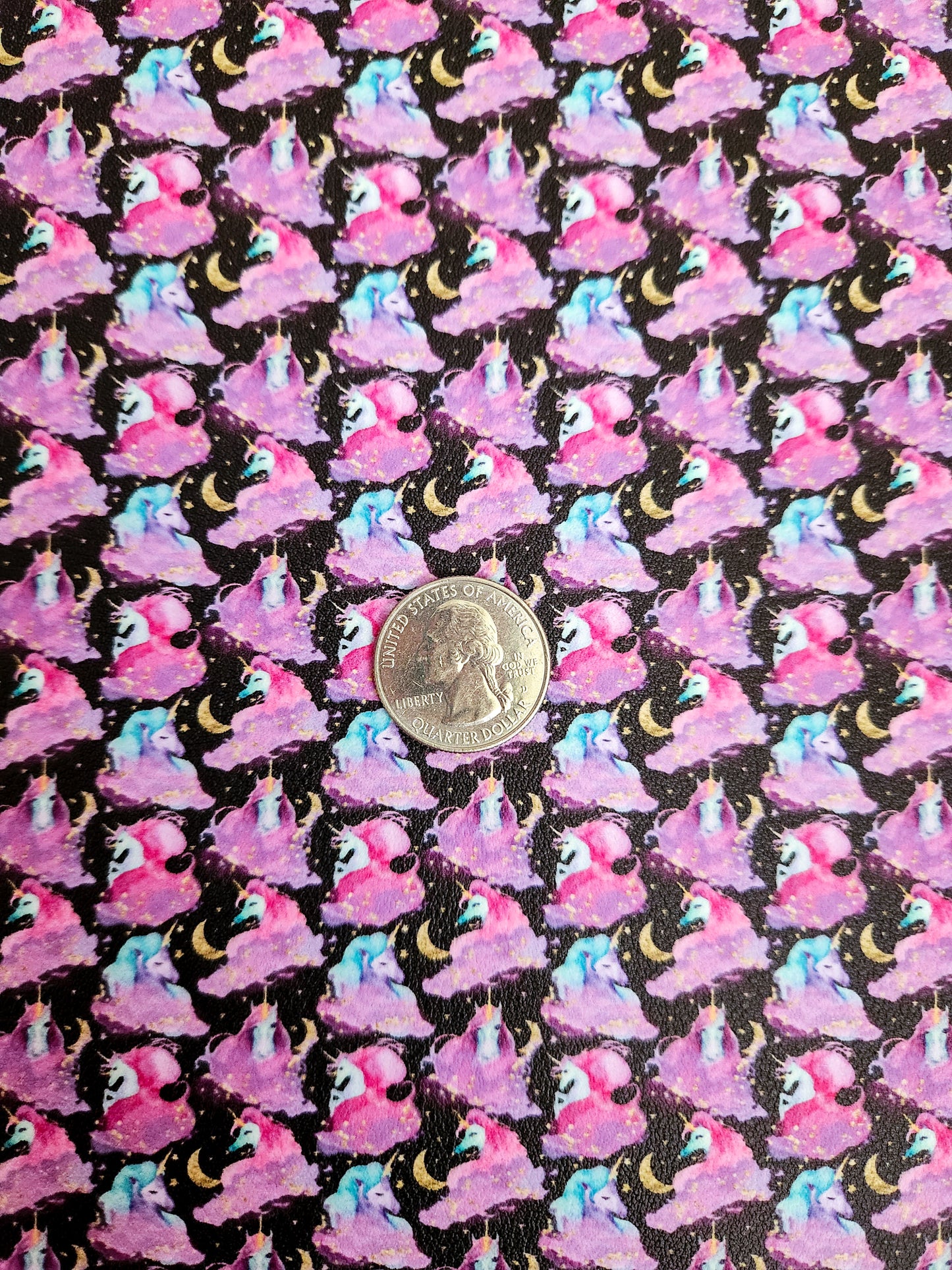 Night Unicorns 9x12 faux leather sheet