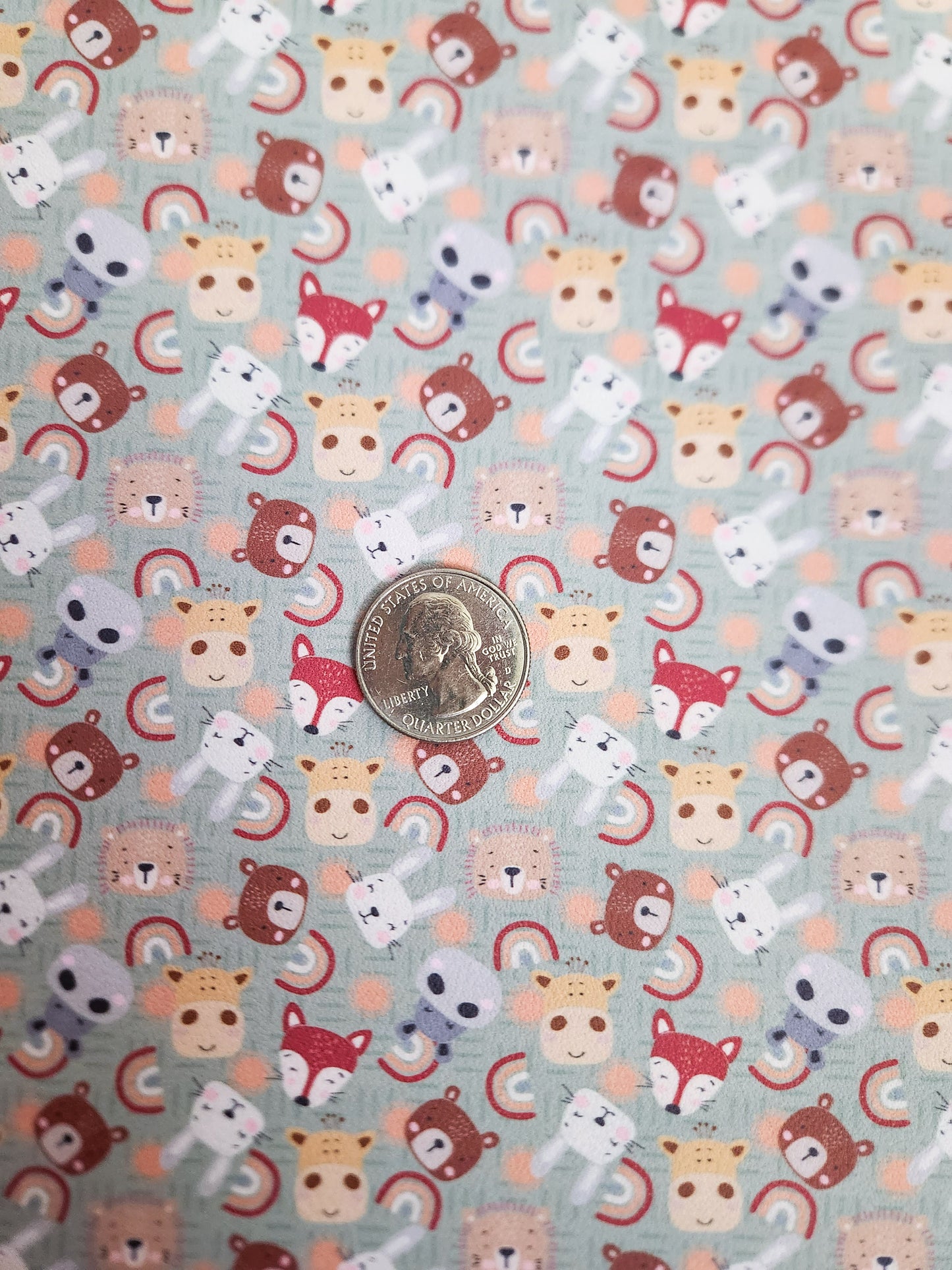 Zoo Animal Heads 9x12 faux leather sheet