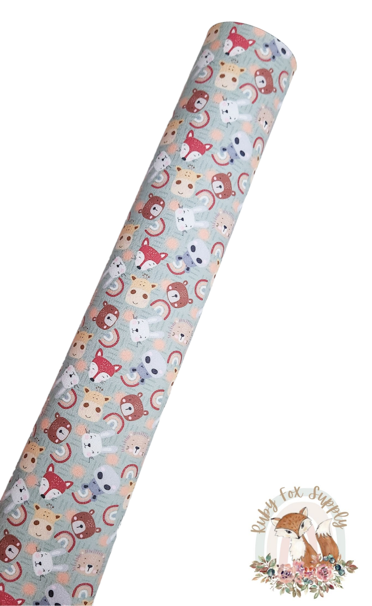 Zoo Animal Heads 9x12 faux leather sheet