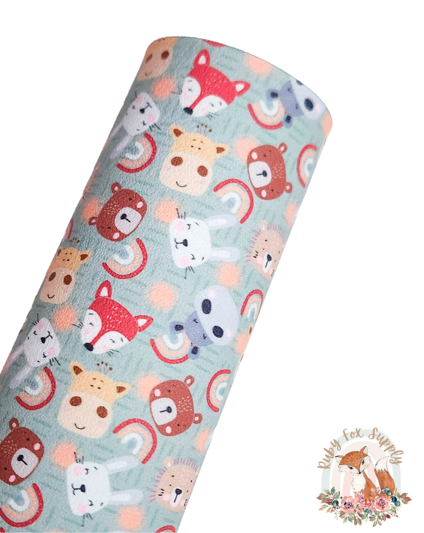 Zoo Animal Heads 9x12 faux leather sheet