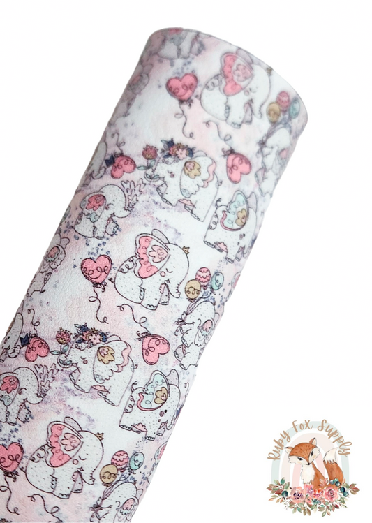 Fancy Drawn Elephant 9x12 faux leather sheet