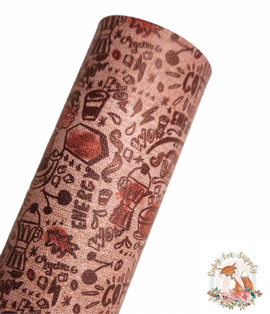 Burlap Coffee 9x12 faux leather sheet