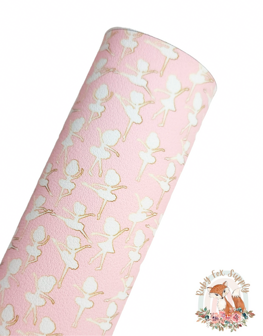Pink Ballerina 9x12 faux leather sheet