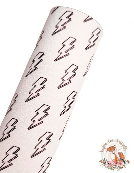Lightening Bolt Light 9x12 faux leather sheet