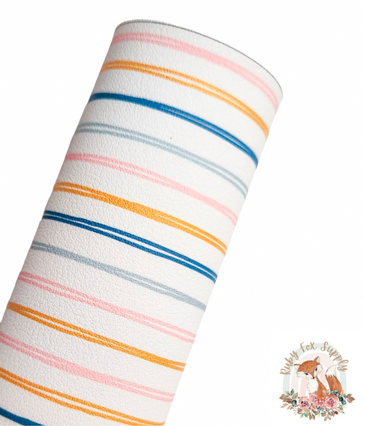 Drawn Stripes 9x12 faux leather sheet