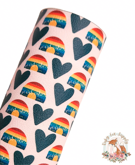 Good Vibes Rainbows 9x12 faux leather sheet