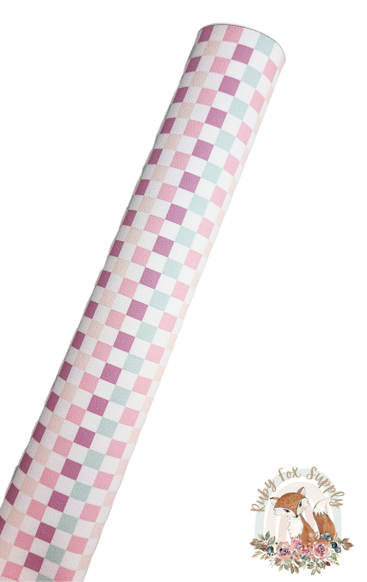 Pastel Checkers 9x12 faux leather sheet