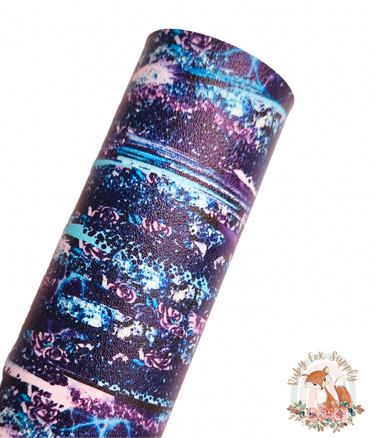 Midnight Rose Brushstrokes 9x12 faux leather sheet