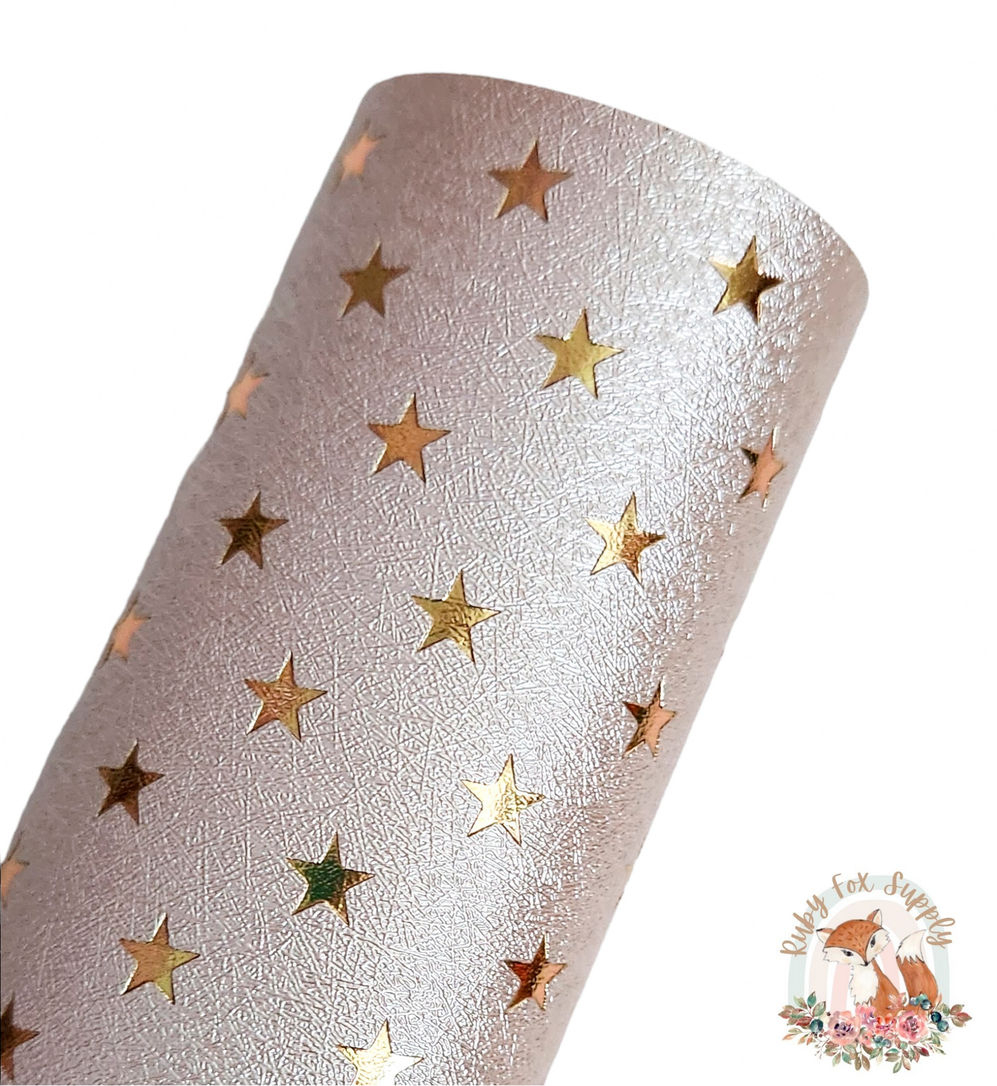 Light Gold Foil Star 9x12 faux leather sheet