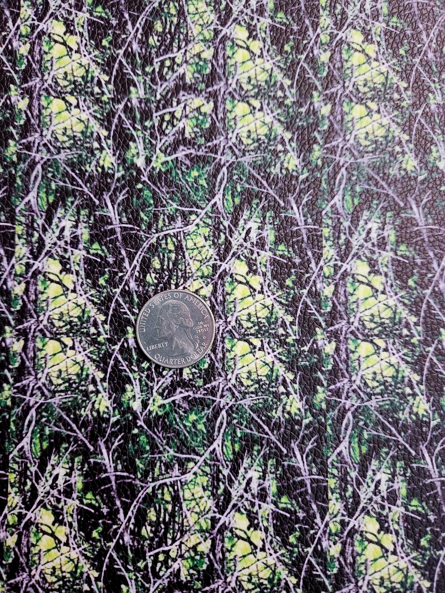 Green Camo 9x12 faux leather sheet