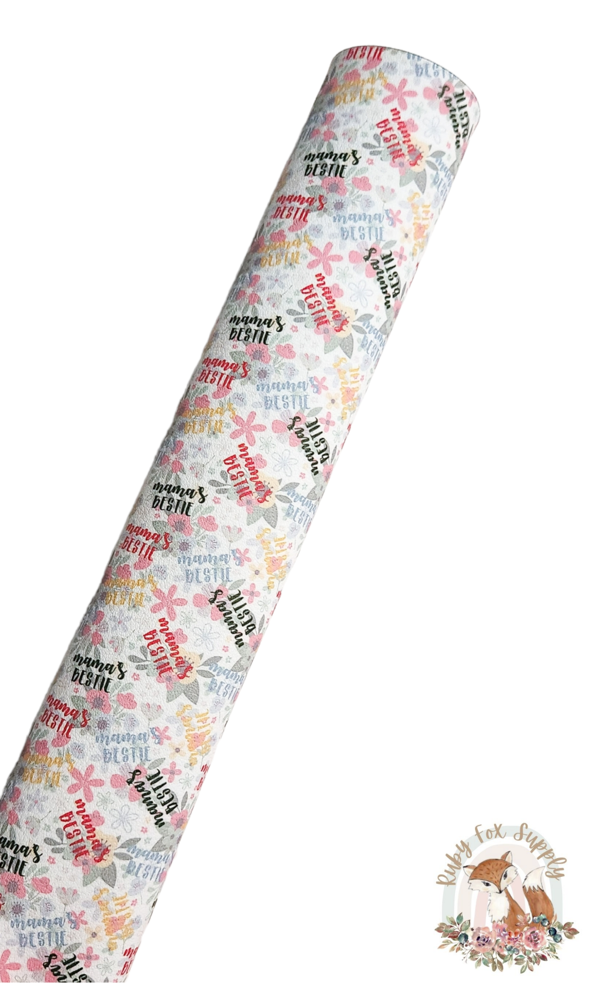 Floral Mama's Bestie 9x12 faux leather sheet