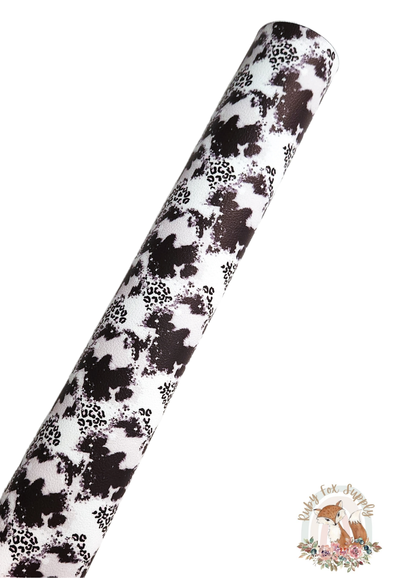 BW Cheetah Splatter 9x12 faux leather sheet