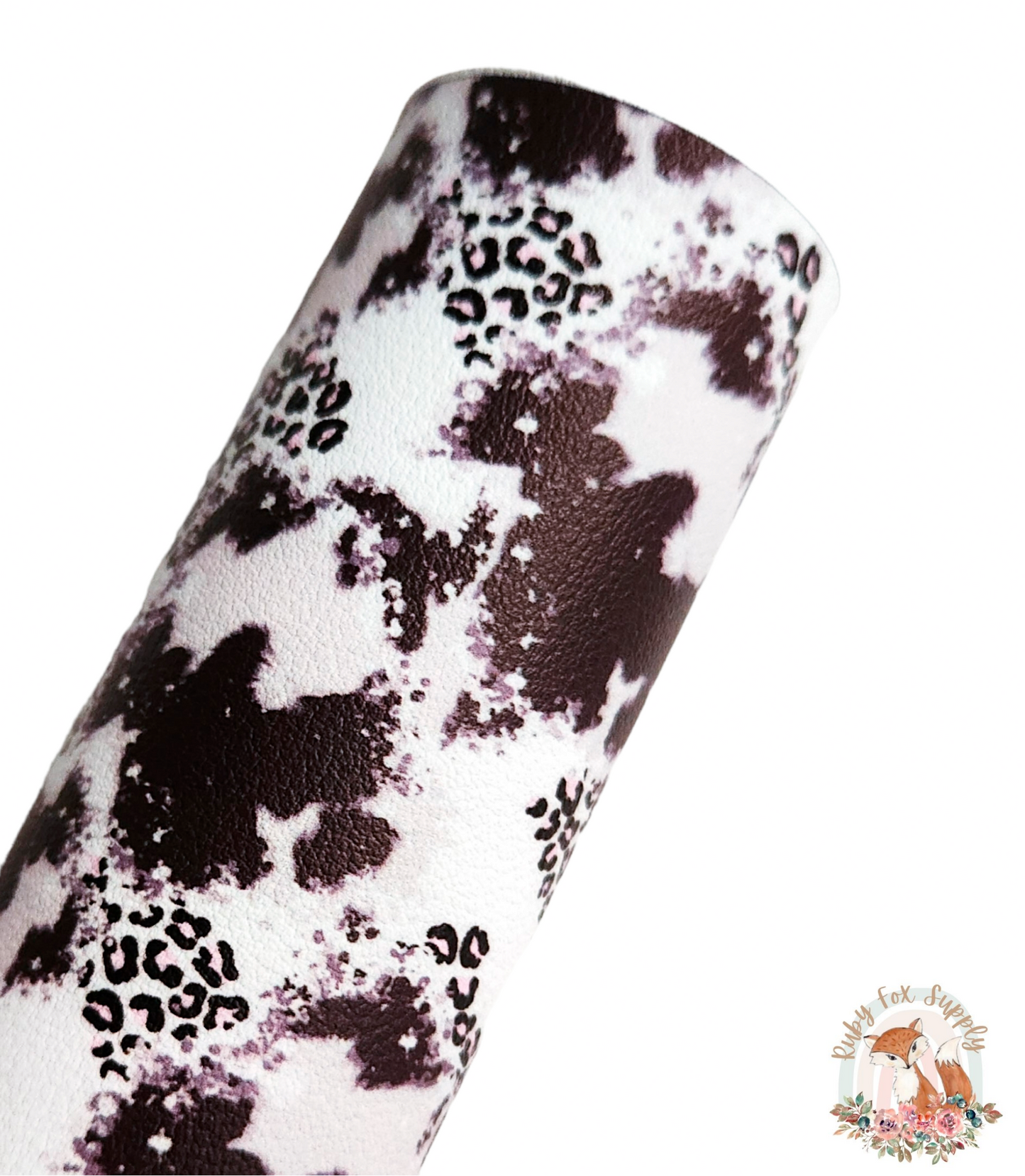 BW Cheetah Splatter 9x12 faux leather sheet