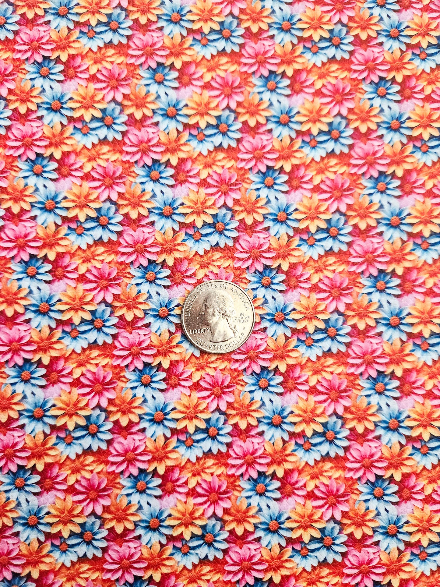 Pretty 3D Floral 9x12 faux leather sheet
