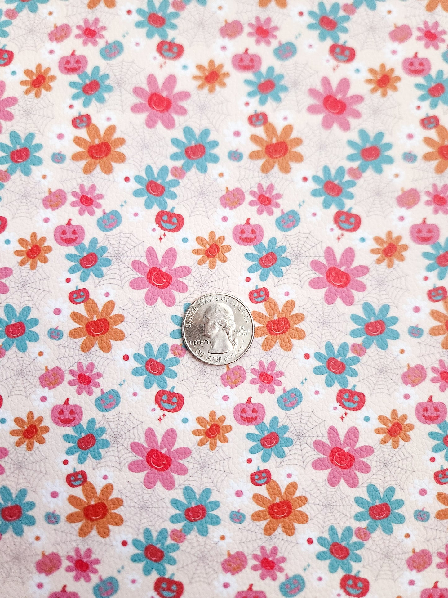 Groovy Pumpkins 9x12 faux leather sheet