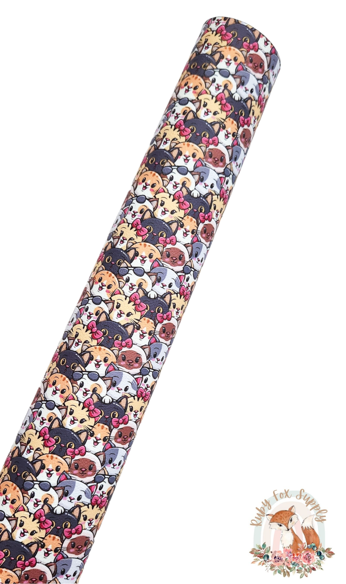 Cute Stacked Cats 9x12 faux leather sheet