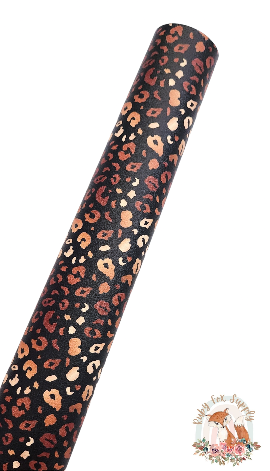 Gold Black Leopard Print 9x12 faux leather sheet