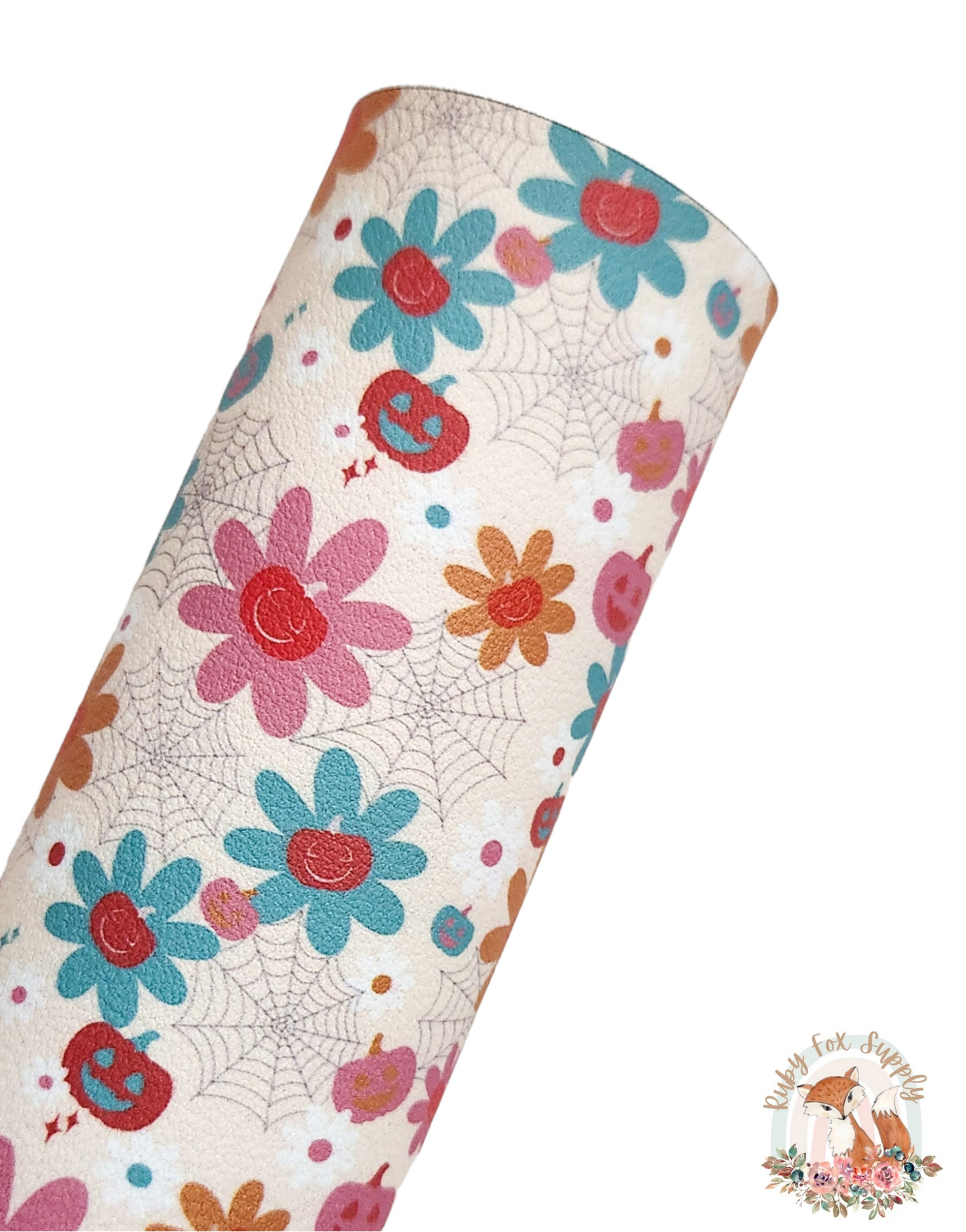 Groovy Pumpkins 9x12 faux leather sheet